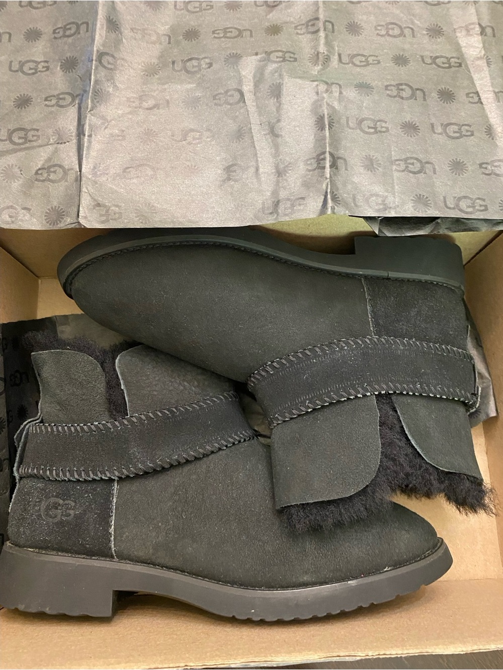 UGG McKay Black Suede Ankle Boots